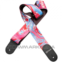 Гитарный ремень - DIMARZIO DD3144 STEVE VAI w/Leather Ends Blue Cherry Universe