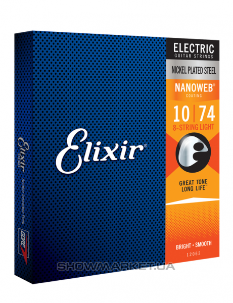 Фото Струни для електрогітар - Elixir EL NW L 8 strings L