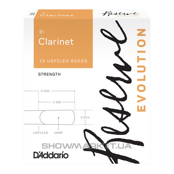 Фото Тростини для кларнета - D`ADDARIO DCE1025 Reserve Evolution Bb Clarinet #2.5 - 10 Box L