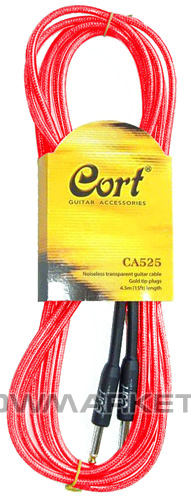 Фото Інструментальний шнур, 1/4' Jack - 1/4' Jack (прямі) CORT CA525 (RED) L