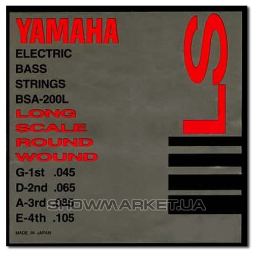 Фото Комплект струн для 4-струнної бас-гітари YAMAHA BSA200L BASS STAINLESS STEEL (45-105) L