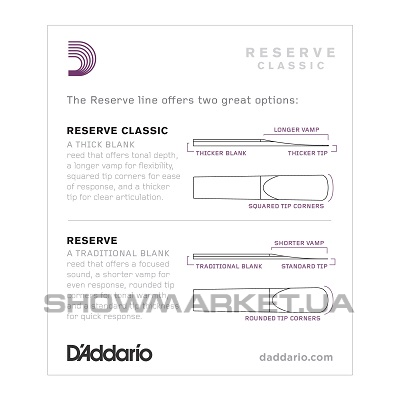 Фото Тростини для кларнета - D`ADDARIO DCT1020 Reserve Classic Bb Clarinet #2.0 - 10 Box L