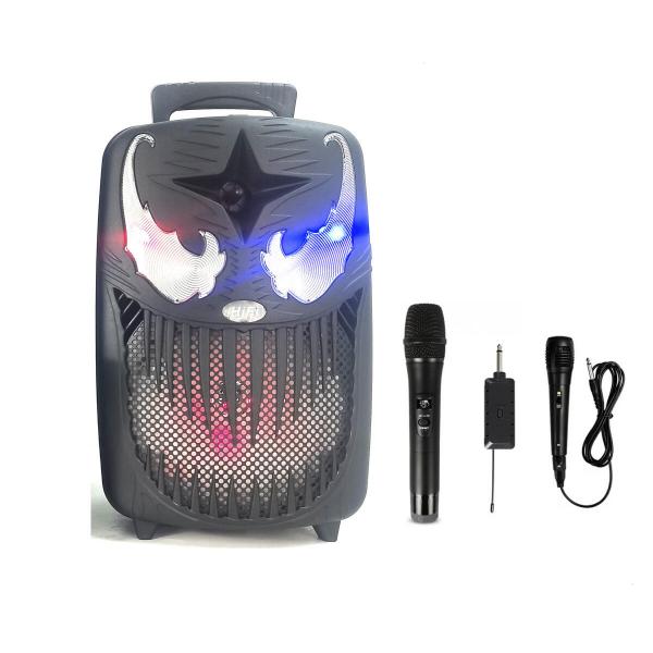 Фото Автономна акустична система HALLOWEEN usb/mp3/fm/bt + Шнуровий та радіо мікрофон L