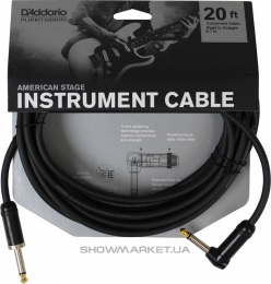 Кабель - PLANET WAVES PW-AMSGRA-20 American Stage, Right to Straight 20ft