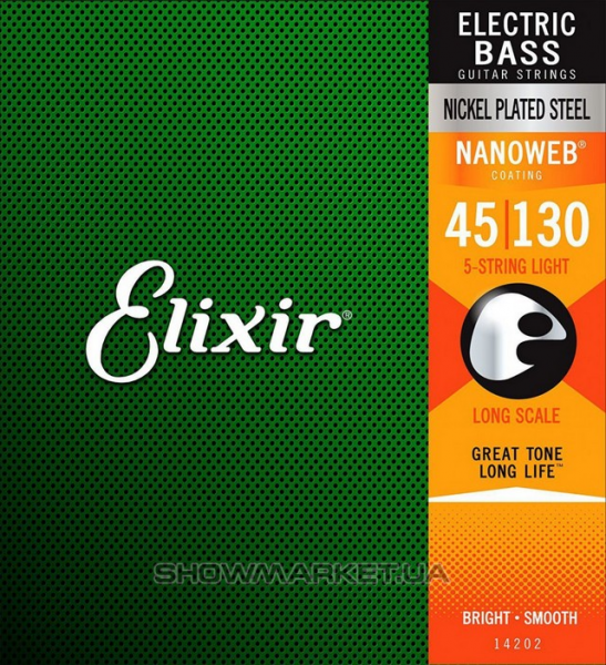Фото Струни для електро бас-гітар - Elixir 5S NW L L L