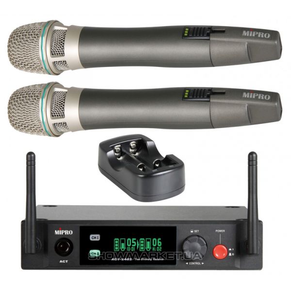 Фото Радіосистема з ручним мікрофоном - Mipro ACT-2402/2*ACT-24HC/MP-80 L