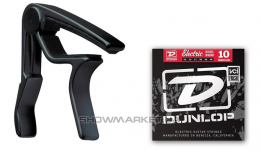 Каподастр - DUNLOP 87BE 10EL TRIGGER ELECTRIC CAPO PLUS STRINGS