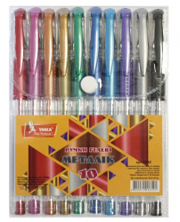Набір гелевих ручок Умка Metallic 10 кольорів 0,7мм ГР42