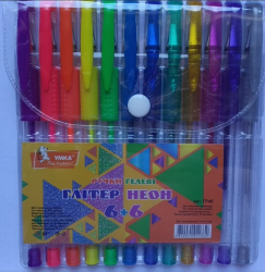 Набір гелевих ручок Умка Glitter&Neon 12 кольорів 0,7мм ГР46