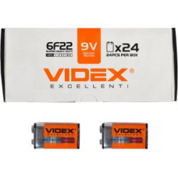 Батарейка солевая 6F22 (крона) Videx V-291062