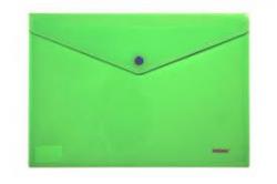 Конверт на кнопке пластиковый А4 5017 зеленая
