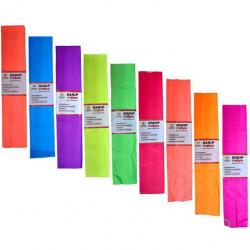 Бумага гофрированная креповая флуоресцентная микс цветов 200х50 см 28 г/м2 Мандарин КП027