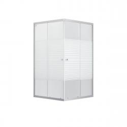 Душова кабіна Lidz Wiezak SC80x80.SAT.LOW.L, скло Linie 4 мм без піддона
