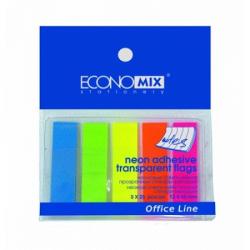Індекси пластикові 5 кол. по 25 шт.,  Neon  ECONOMIX E20945