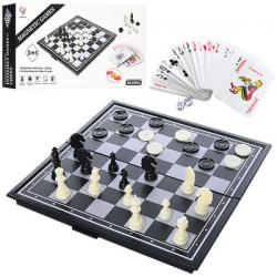 Шахи магнітні 3 в 1 (шашки, карти), 9888A