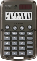 Калькулятор 8-ми розрядний 113*67 мм кишеньковий чорний Rebell Starlet 04852