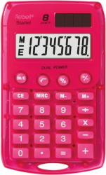 Калькулятор 8-ми розрядний 113*67 мм кишеньковий рожевий Rebell Starlet 04821