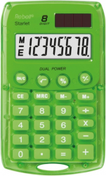 Калькулятор 8-ми розрядний 113*67 мм кишеньковий зелений Rebell Starlet 04791