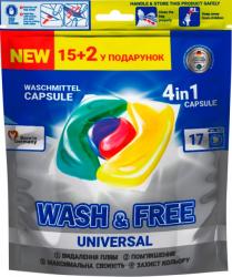 Капсули для прання універсальні 17 штук WASH & FREE