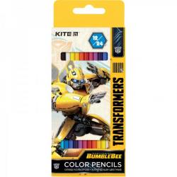 Олівці кольорові Kite Transformers двосторонні 24 кольори, TF20-054