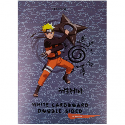 Картон Білий А4 10 аркушів у папці Naruto Kite NR23-254