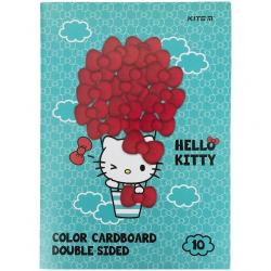 Картон кольоровий двосторонній  Hello Kitty  А4 10 аркушів KITE HK21-255