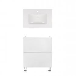 Комплект Qtap тумба підлогова Tern 700х725х437 мм White + раковина урізна Albatross New QT71TE44091