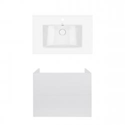 Комплект Qtap тумба підвісна Tern 700х580х437 мм White + раковина урізна Albatross QT71TE44102