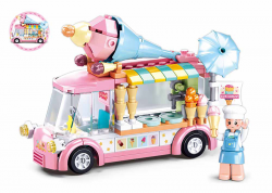 Конструктор  Автомобиль мороженого  145 деталей  Girls Dream  SLUBAN M38-B0993A