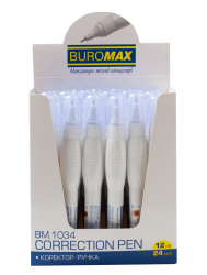 Коректор-ручка 12 мл з металевим наконечником  Jobmax  BUROMAX ВМ.1034