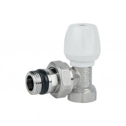 Кран радіаторний Icma 1/2  з антипротіканням кутовий з ручкою №802+940