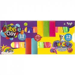 Пластилін - тісто повітряний кульковий кількість кольорів 12 (набір для творчості для дитини та моторики рук) Air Clay & Bubble Clay Danko toys ARBB-02-01U