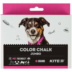 Крейда кольорова 6 кольорів Jumbo Dogs  Kite  K22-073