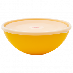 Миска с крышкой 0,8л темно-желтый/прозрачный Алеана 167016-т.жовт/проз