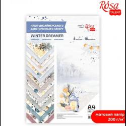 Набір дизайнерського паперу Winter Dreamer А4 8 аркушів ROSA START 5319007