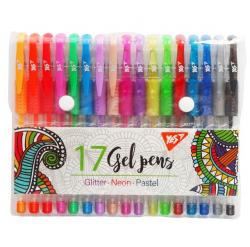 Набір гелевих ручок 17 кольорів Glitter-Neon-Pastel Yes 420434