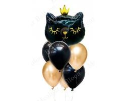 Набір кульок латексних і фольгованих Кішка чорна 7 штук 12676