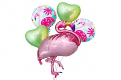 Набір кульок фольгованих Фламинго 5 шт 11816