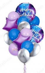 Набір кульок латексних і фольгованих Happy Birthday  16 штук (12+4) 33923