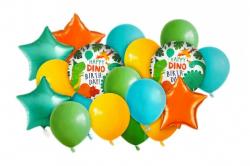 Набір кульок латексних і фольгованих Happy Birthday Dino 18 штук (12+6) 55048