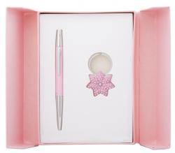 Набір подарунковий  ручка кулькова + брелок рожевий LANGRES Star LS.122014-10