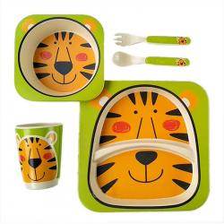 Набор детской посуды Stenson  Тигр  бамбуковый 5 предметов, MH-2770-25