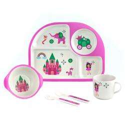 Набор детской посуды Stenson  Замок принцессы  бамбуковый 5 предметов, MH-2773-5