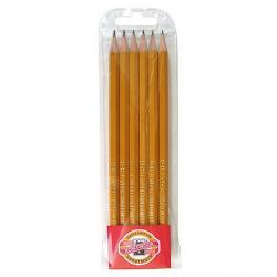 Набір олівців графітних 6 штук  дерев'яних 2Н-2В 1570 KOH-I-NOOR 1570.6