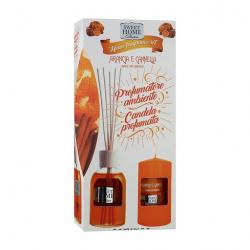 Набор подарочный ароматизатор для дома Orange and Cinnamon 100 мл + свеча 135 г Sweet Home