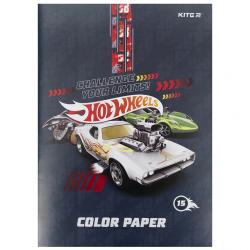 Бумага цветная двухсторонняя А4 15 листов Hot Wheels Kite HW21-250