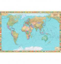 Карта мира: Политическая М1:22000000 картон/ламинированная Ш-3890