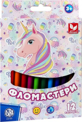 Фломастери 12 кольорів  Unicorn  Школярик 314022003