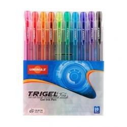 Набір гелевих ручок 10 кольорів Trigel-3 UNIMAX UX-132-20