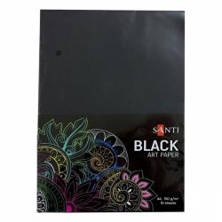 Бумага для рисования А4 10 листов черная Santi 741151